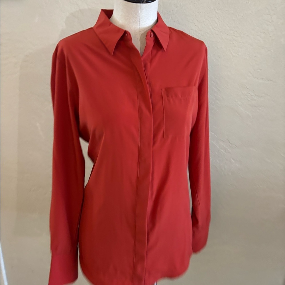 Women’s Nine West Rust Button-Up Blouse Sz S